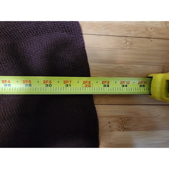 BLANK NYC Cardigan XS Tight Knit Vegan Leather Sleeve Burgundy Button Cowl Neck - Picture 5 of 8